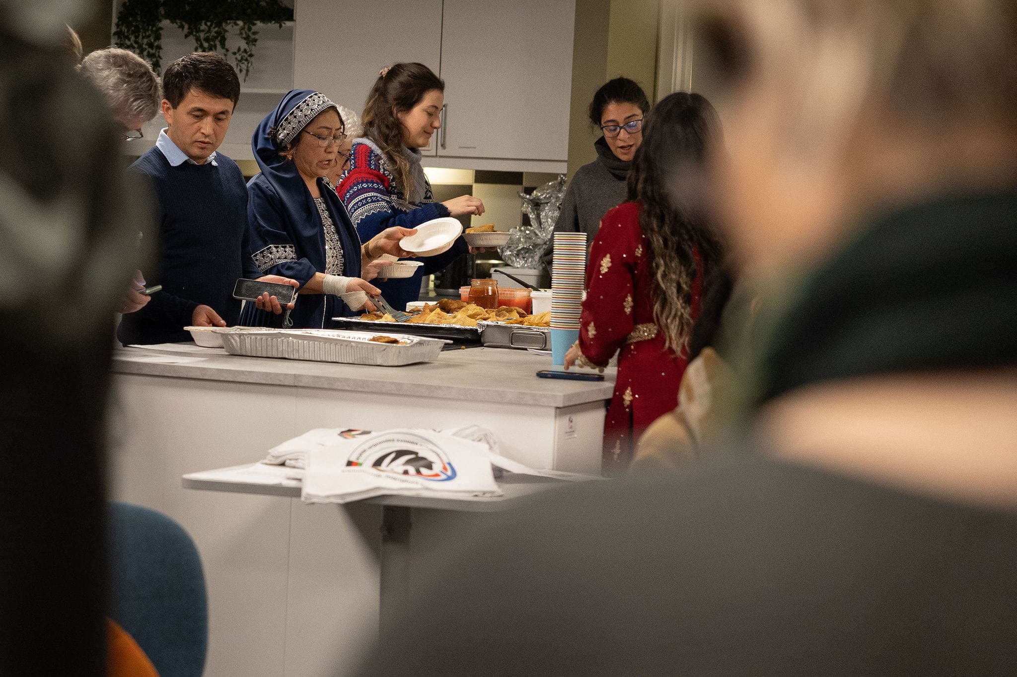Participants at a cultural event with food service in Norway