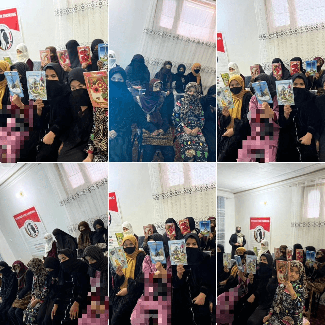 Image collage shared in connection with the organisation's digital education initiative for girls in Kabul and Faryab